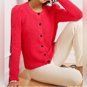 Talbots Vibrant Red Button Up Cardigan 283